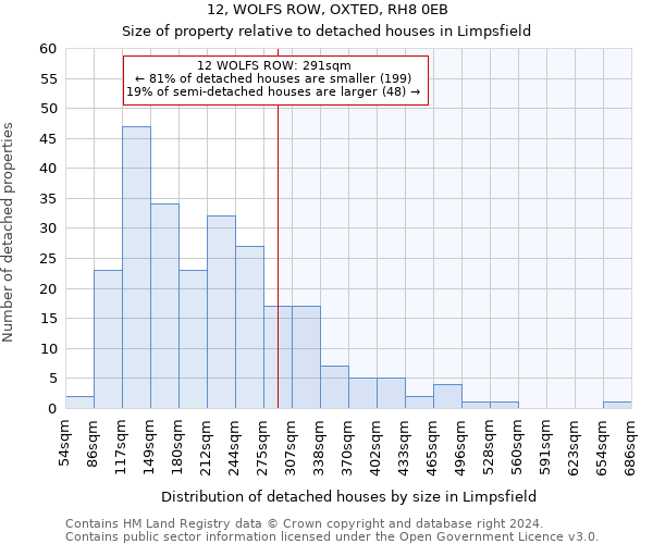 12, WOLFS ROW, OXTED, RH8 0EB: Size of property relative to detached houses in Limpsfield