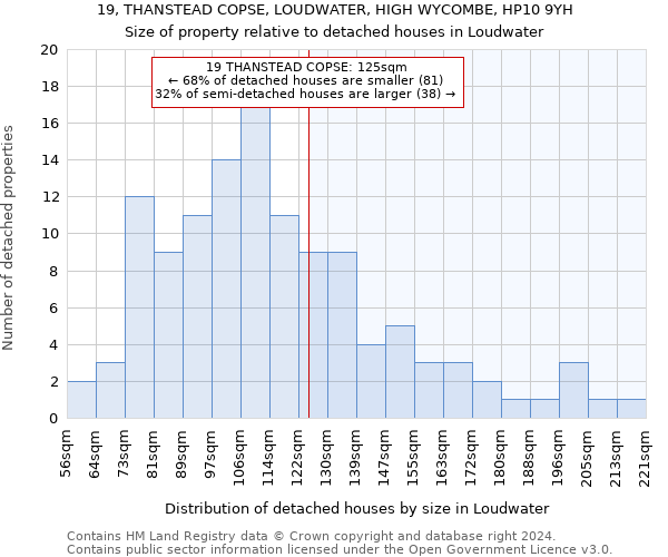 19, THANSTEAD COPSE, LOUDWATER, HIGH WYCOMBE, HP10 9YH: Size of property relative to detached houses in Loudwater