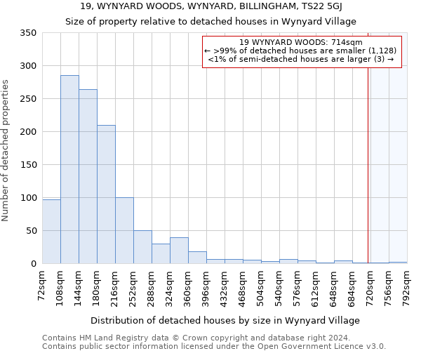 19, WYNYARD WOODS, WYNYARD, BILLINGHAM, TS22 5GJ: Size of property relative to detached houses in Wynyard Village