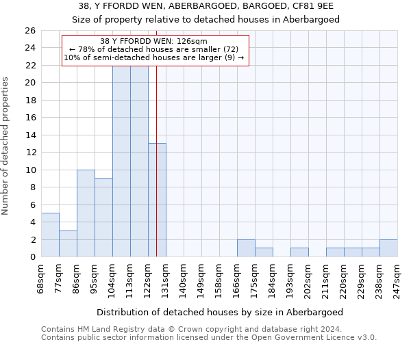 38, Y FFORDD WEN, ABERBARGOED, BARGOED, CF81 9EE: Size of property relative to detached houses in Aberbargoed