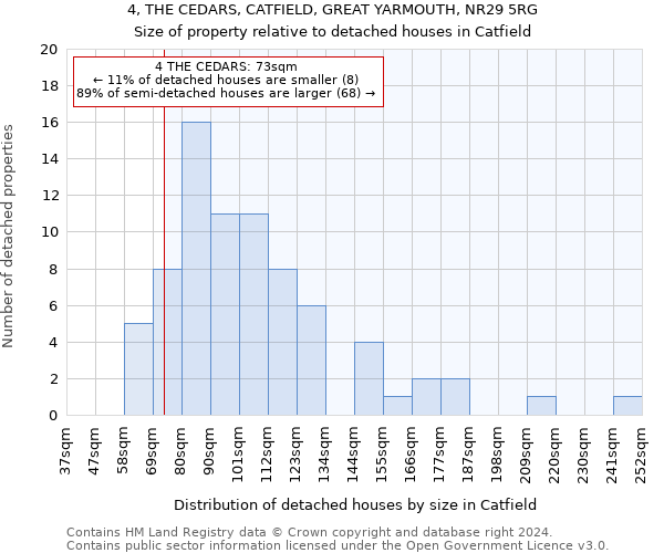 4, THE CEDARS, CATFIELD, GREAT YARMOUTH, NR29 5RG: Size of property relative to detached houses in Catfield