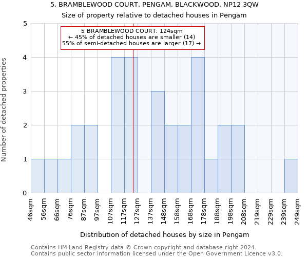 5, BRAMBLEWOOD COURT, PENGAM, BLACKWOOD, NP12 3QW: Size of property relative to detached houses in Pengam