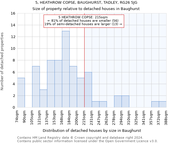 5, HEATHROW COPSE, BAUGHURST, TADLEY, RG26 5JG: Size of property relative to detached houses in Baughurst