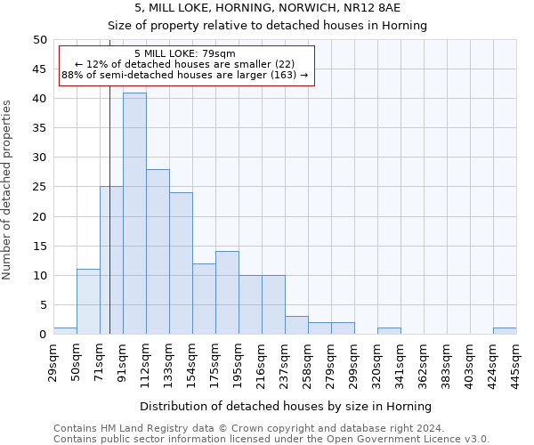 5, MILL LOKE, HORNING, NORWICH, NR12 8AE: Size of property relative to detached houses in Horning