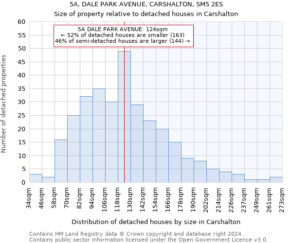 5A, DALE PARK AVENUE, CARSHALTON, SM5 2ES: Size of property relative to detached houses in Carshalton