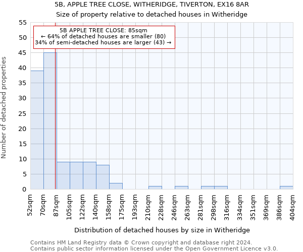 5B, APPLE TREE CLOSE, WITHERIDGE, TIVERTON, EX16 8AR: Size of property relative to detached houses in Witheridge