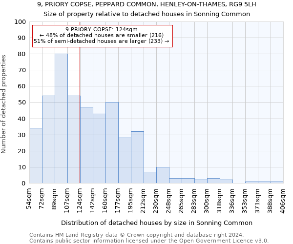 9, PRIORY COPSE, PEPPARD COMMON, HENLEY-ON-THAMES, RG9 5LH: Size of property relative to detached houses in Sonning Common