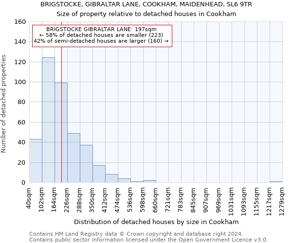 BRIGSTOCKE, GIBRALTAR LANE, COOKHAM, MAIDENHEAD, SL6 9TR: Size of property relative to detached houses in Cookham