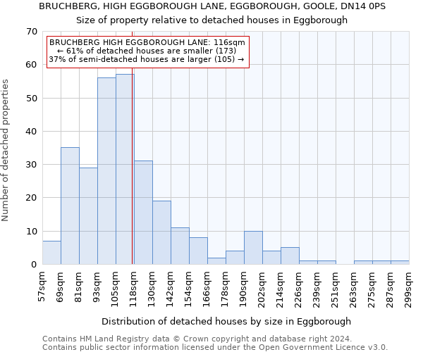 BRUCHBERG, HIGH EGGBOROUGH LANE, EGGBOROUGH, GOOLE, DN14 0PS: Size of property relative to detached houses in Eggborough