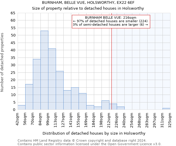 BURNHAM, BELLE VUE, HOLSWORTHY, EX22 6EF: Size of property relative to detached houses in Holsworthy