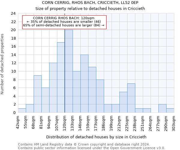 CORN CERRIG, RHOS BACH, CRICCIETH, LL52 0EP: Size of property relative to detached houses in Criccieth