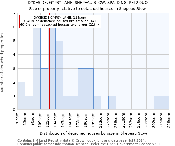 DYKESIDE, GYPSY LANE, SHEPEAU STOW, SPALDING, PE12 0UQ: Size of property relative to detached houses in Shepeau Stow