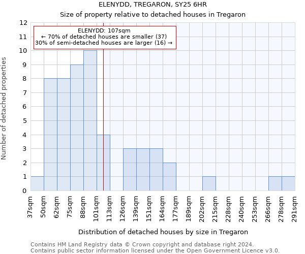 ELENYDD, TREGARON, SY25 6HR: Size of property relative to detached houses in Tregaron