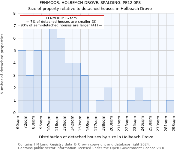 FENMOOR, HOLBEACH DROVE, SPALDING, PE12 0PS: Size of property relative to detached houses in Holbeach Drove