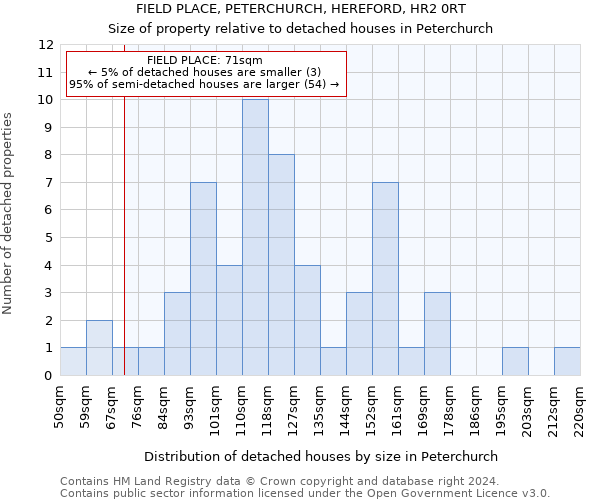 FIELD PLACE, PETERCHURCH, HEREFORD, HR2 0RT: Size of property relative to detached houses in Peterchurch