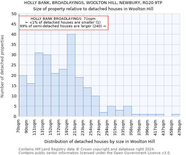 HOLLY BANK, BROADLAYINGS, WOOLTON HILL, NEWBURY, RG20 9TP: Size of property relative to detached houses in Woolton Hill