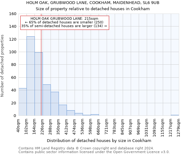 HOLM OAK, GRUBWOOD LANE, COOKHAM, MAIDENHEAD, SL6 9UB: Size of property relative to detached houses in Cookham