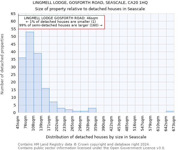 LINGMELL LODGE, GOSFORTH ROAD, SEASCALE, CA20 1HQ: Size of property relative to detached houses in Seascale