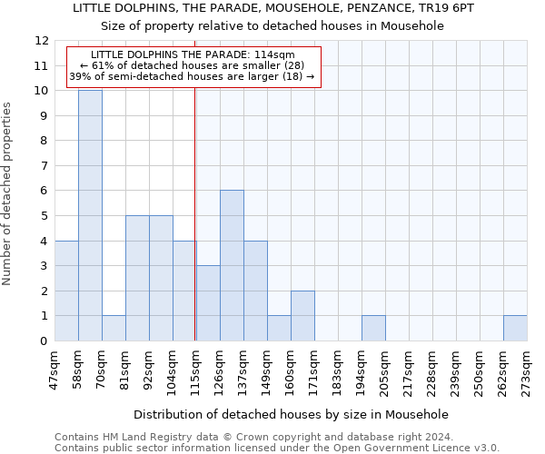 LITTLE DOLPHINS, THE PARADE, MOUSEHOLE, PENZANCE, TR19 6PT: Size of property relative to detached houses in Mousehole