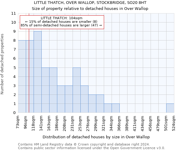 LITTLE THATCH, OVER WALLOP, STOCKBRIDGE, SO20 8HT: Size of property relative to detached houses in Over Wallop