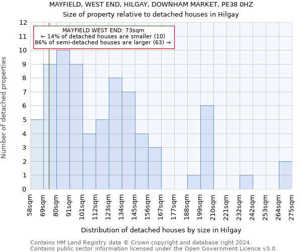 MAYFIELD, WEST END, HILGAY, DOWNHAM MARKET, PE38 0HZ: Size of property relative to detached houses in Hilgay