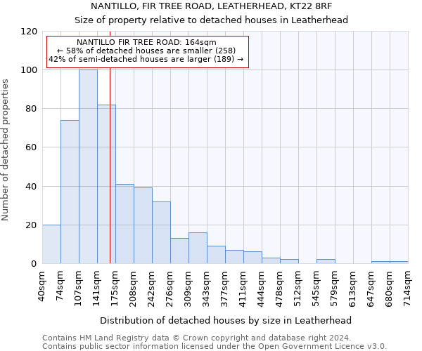 NANTILLO, FIR TREE ROAD, LEATHERHEAD, KT22 8RF: Size of property relative to detached houses in Leatherhead