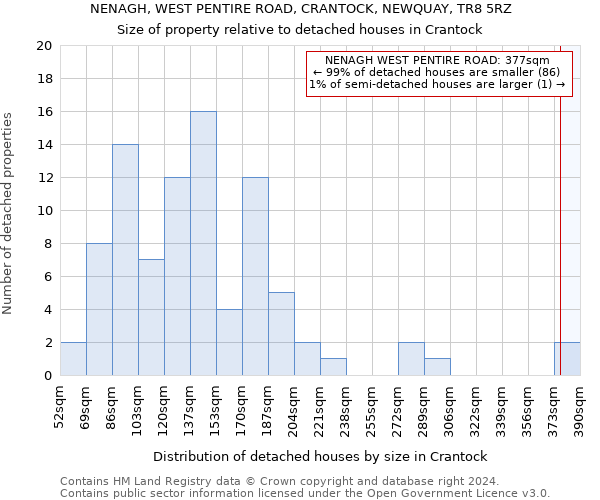 NENAGH, WEST PENTIRE ROAD, CRANTOCK, NEWQUAY, TR8 5RZ: Size of property relative to detached houses in Crantock