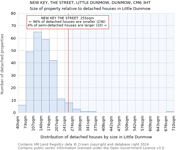 NEW KEY, THE STREET, LITTLE DUNMOW, DUNMOW, CM6 3HT: Size of property relative to detached houses in Little Dunmow