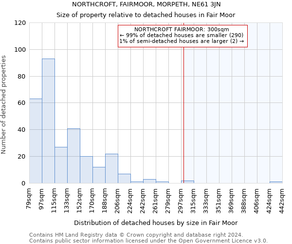 NORTHCROFT, FAIRMOOR, MORPETH, NE61 3JN: Size of property relative to detached houses in Fair Moor