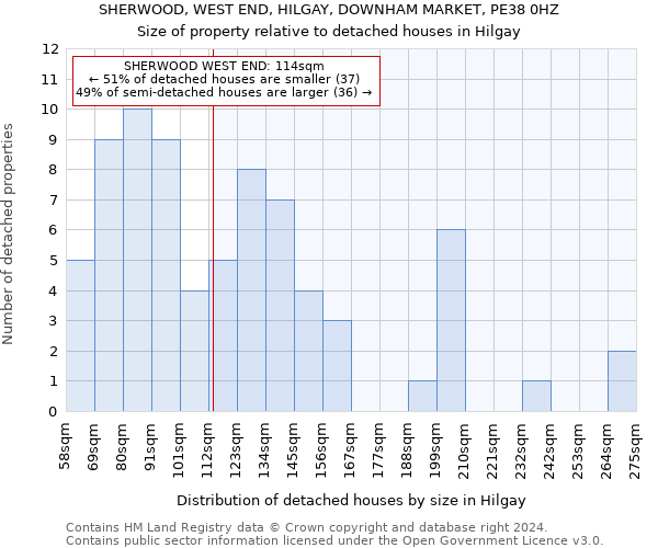 SHERWOOD, WEST END, HILGAY, DOWNHAM MARKET, PE38 0HZ: Size of property relative to detached houses in Hilgay