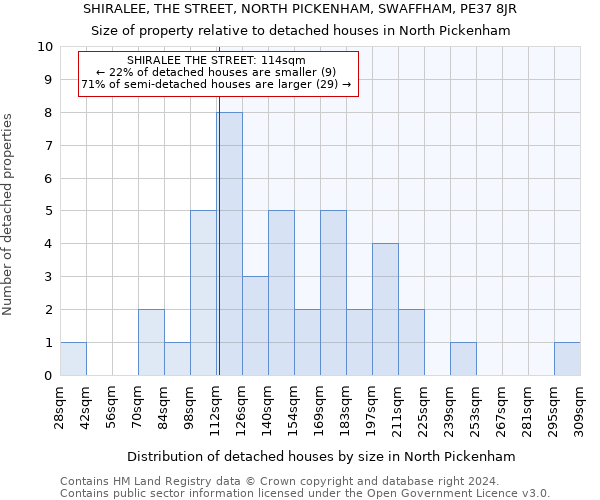 SHIRALEE, THE STREET, NORTH PICKENHAM, SWAFFHAM, PE37 8JR: Size of property relative to detached houses in North Pickenham