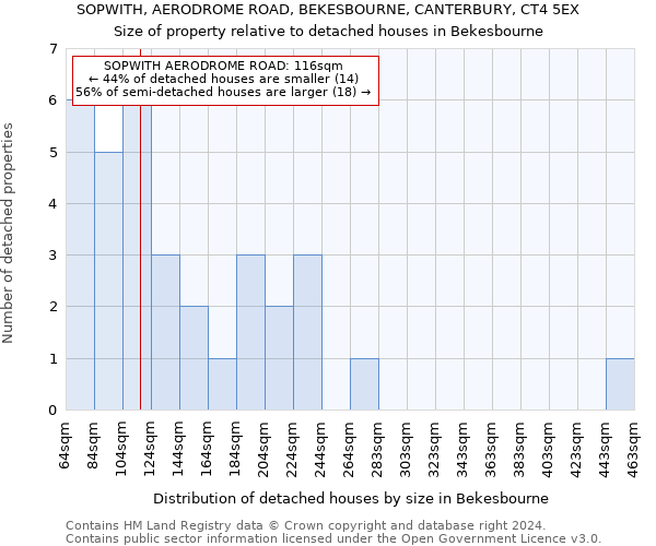 SOPWITH, AERODROME ROAD, BEKESBOURNE, CANTERBURY, CT4 5EX: Size of property relative to detached houses in Bekesbourne