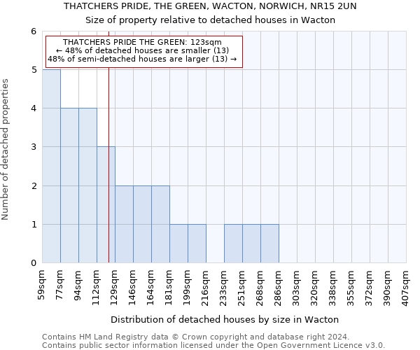 THATCHERS PRIDE, THE GREEN, WACTON, NORWICH, NR15 2UN: Size of property relative to detached houses in Wacton