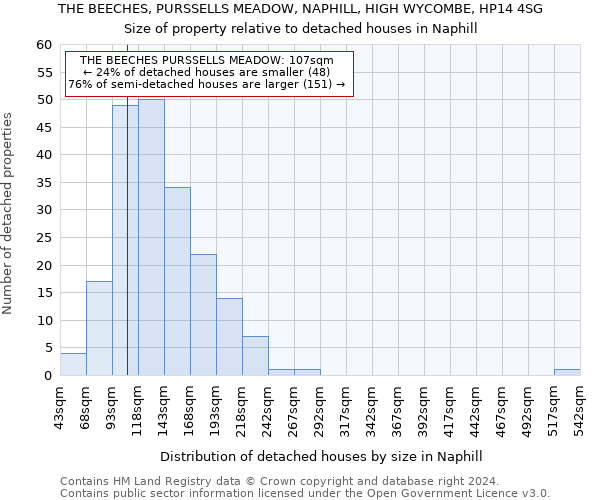 THE BEECHES, PURSSELLS MEADOW, NAPHILL, HIGH WYCOMBE, HP14 4SG: Size of property relative to detached houses in Naphill