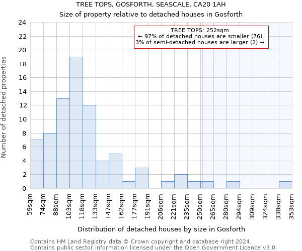 TREE TOPS, GOSFORTH, SEASCALE, CA20 1AH: Size of property relative to detached houses in Gosforth