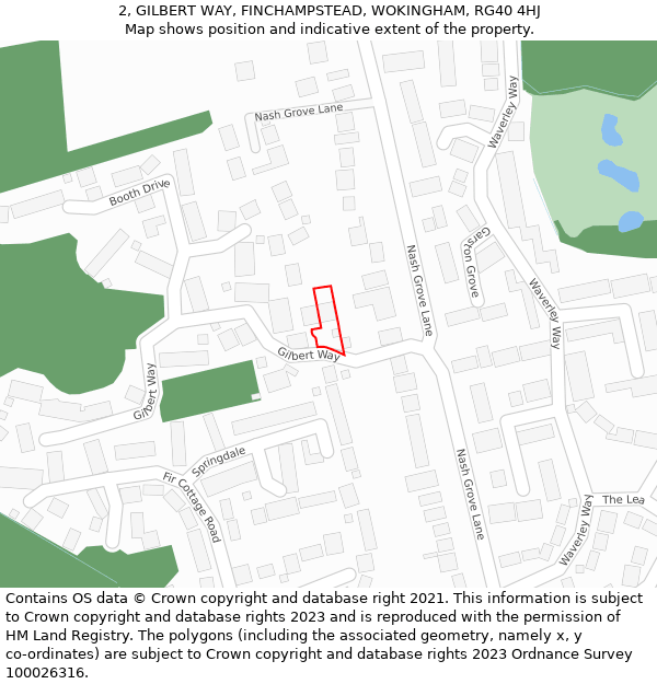 2, GILBERT WAY, FINCHAMPSTEAD, WOKINGHAM, RG40 4HJ: Location map and indicative extent of plot