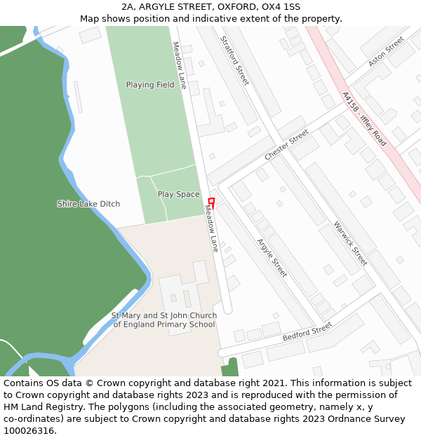 2A, ARGYLE STREET, OXFORD, OX4 1SS: Location map and indicative extent of plot