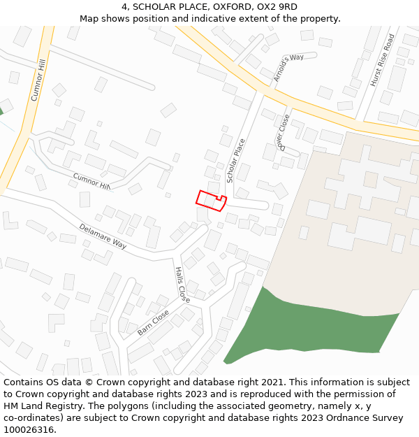 4, SCHOLAR PLACE, OXFORD, OX2 9RD: Location map and indicative extent of plot