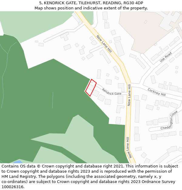 5, KENDRICK GATE, TILEHURST, READING, RG30 4DP: Location map and indicative extent of plot