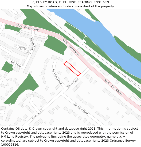 6, ELSLEY ROAD, TILEHURST, READING, RG31 6RN: Location map and indicative extent of plot