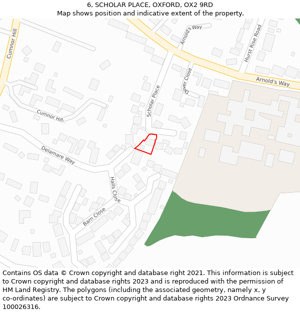 6, SCHOLAR PLACE, OXFORD, OX2 9RD: Location map and indicative extent of plot