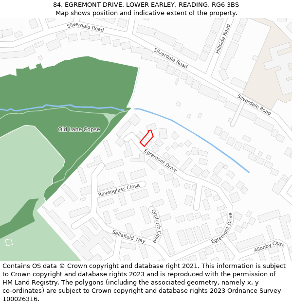 84, EGREMONT DRIVE, LOWER EARLEY, READING, RG6 3BS: Location map and indicative extent of plot