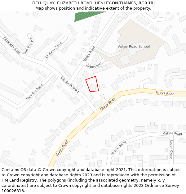 DELL QUAY, ELIZABETH ROAD, HENLEY-ON-THAMES, RG9 1RJ: Location map and indicative extent of plot