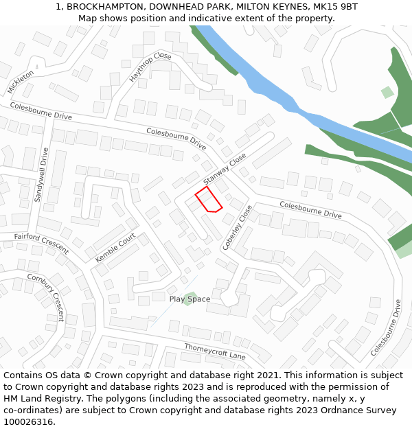1, BROCKHAMPTON, DOWNHEAD PARK, MILTON KEYNES, MK15 9BT: Location map and indicative extent of plot