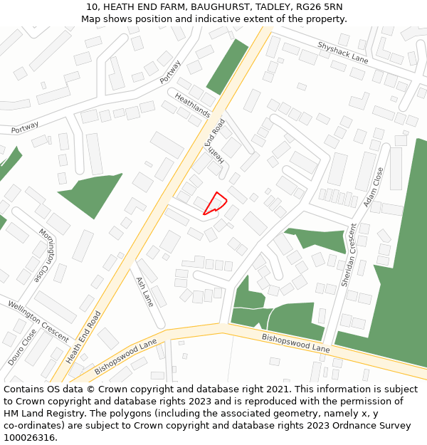 10, HEATH END FARM, BAUGHURST, TADLEY, RG26 5RN: Location map and indicative extent of plot