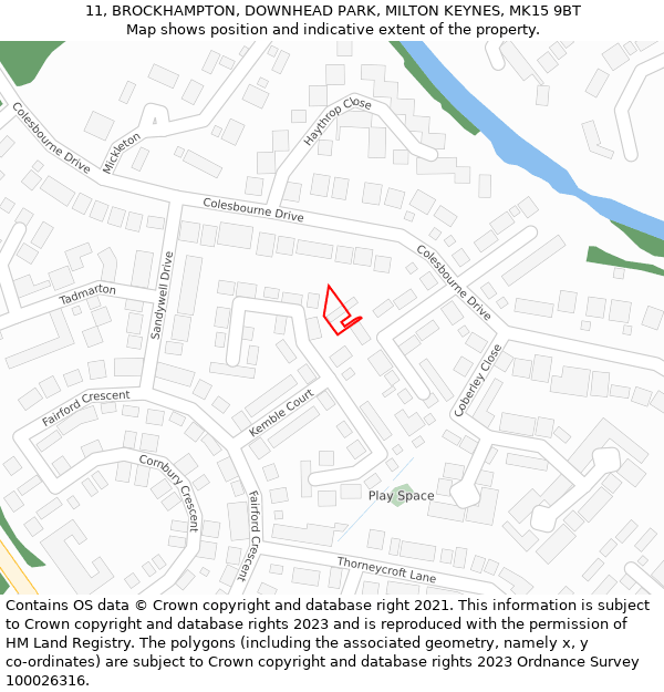 11, BROCKHAMPTON, DOWNHEAD PARK, MILTON KEYNES, MK15 9BT: Location map and indicative extent of plot