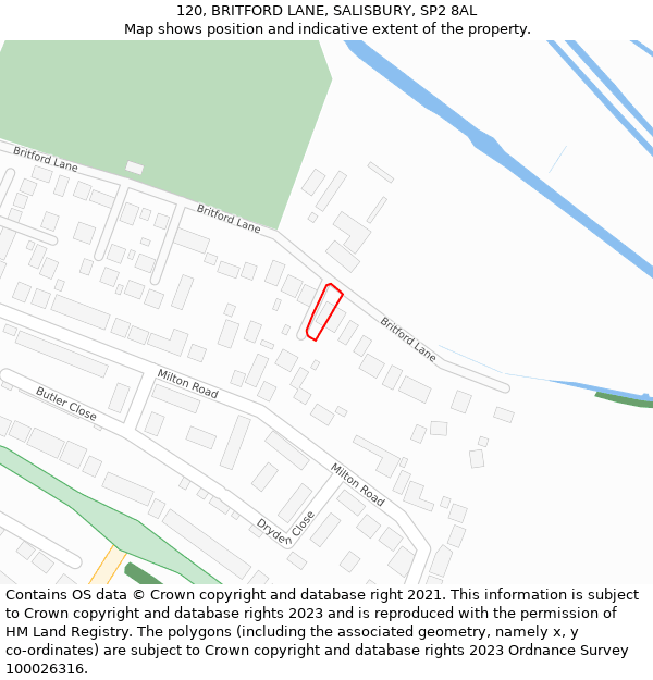 120, BRITFORD LANE, SALISBURY, SP2 8AL: Location map and indicative extent of plot