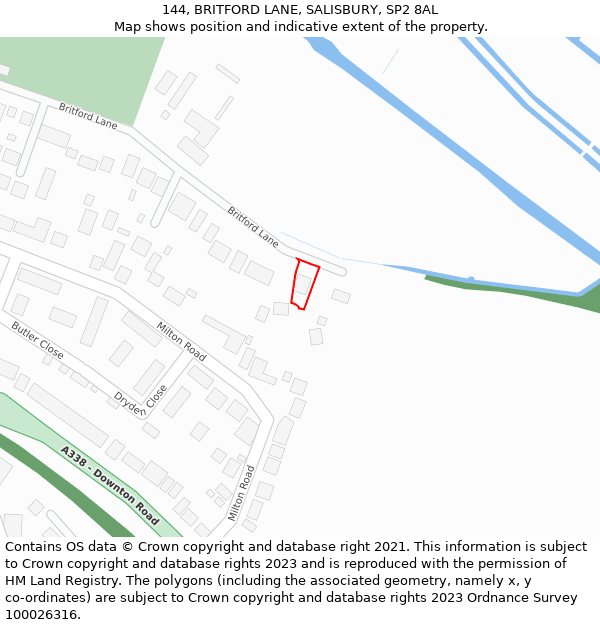 144, BRITFORD LANE, SALISBURY, SP2 8AL: Location map and indicative extent of plot