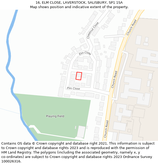 16, ELM CLOSE, LAVERSTOCK, SALISBURY, SP1 1SA: Location map and indicative extent of plot