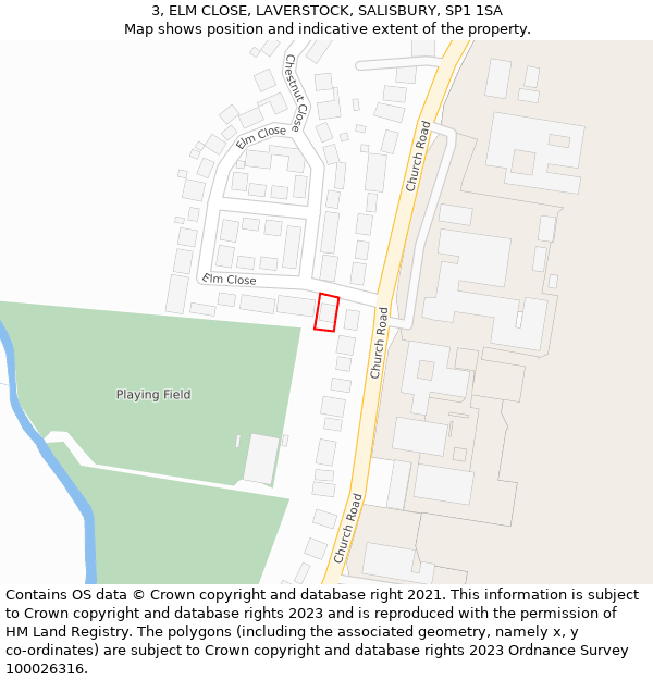 3, ELM CLOSE, LAVERSTOCK, SALISBURY, SP1 1SA: Location map and indicative extent of plot